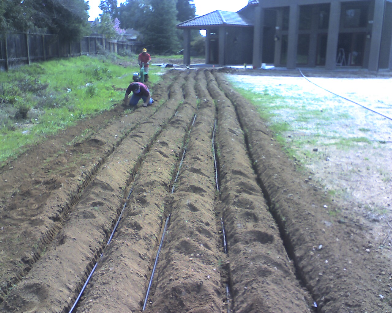 Geoflow drip tubing installation Orangevale California
