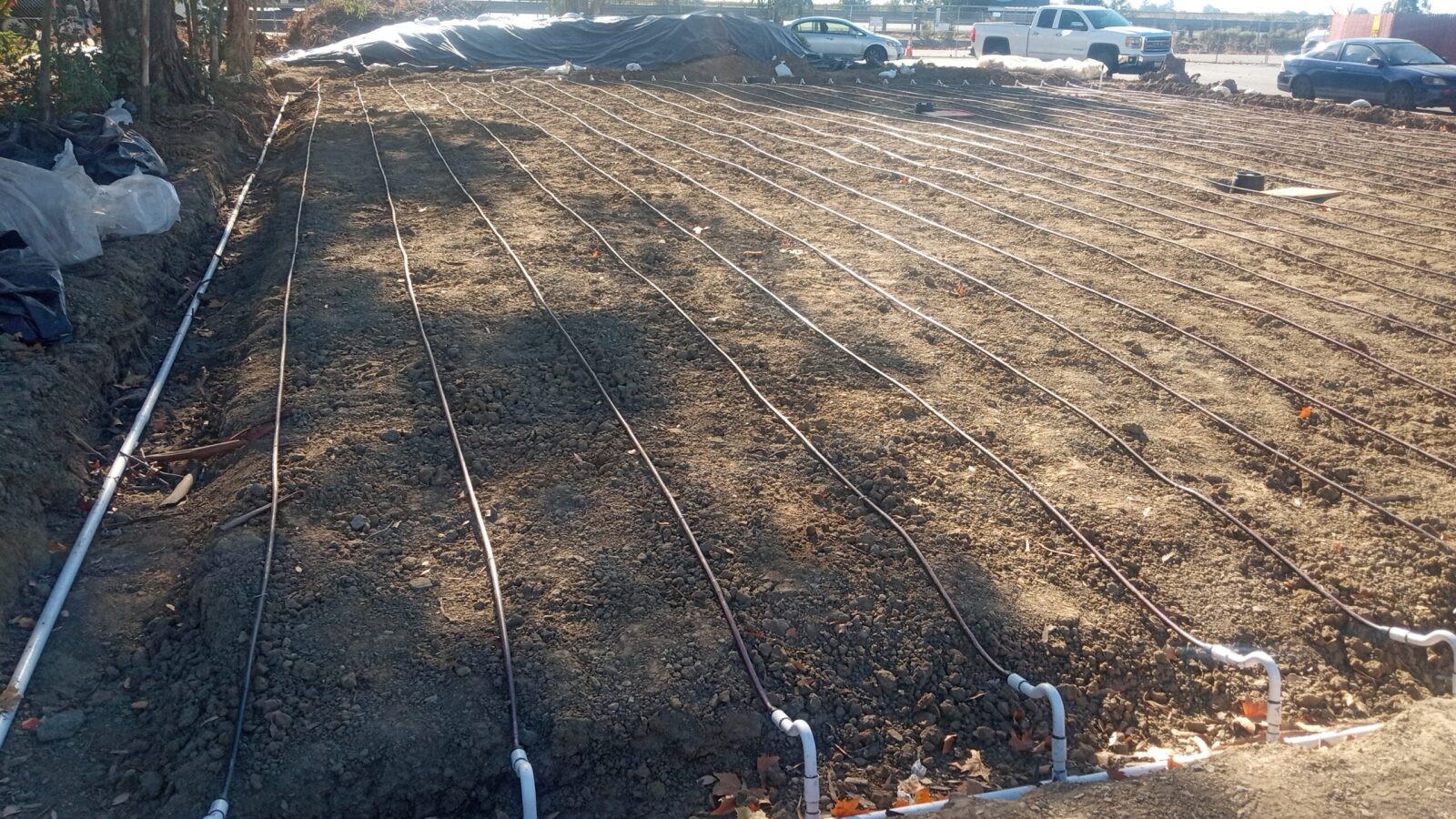 Three-tank commercial septic system installation PG&E Solano County October 2025