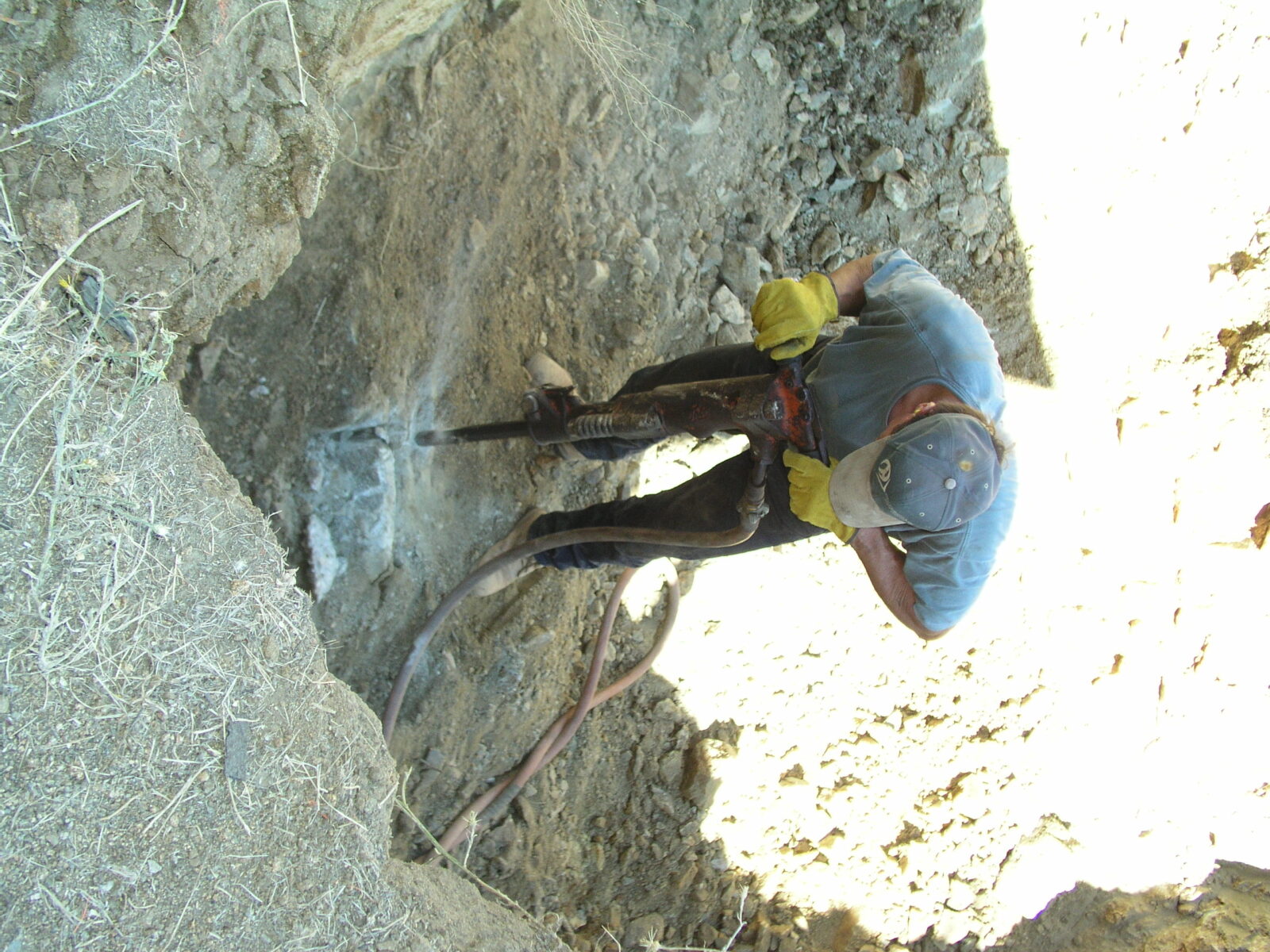 Hoot tank being set during installation Ophir Placer County California